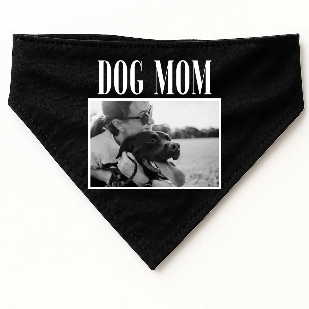 Dog Mom Custom Photo Gift Dog Bandana - Front