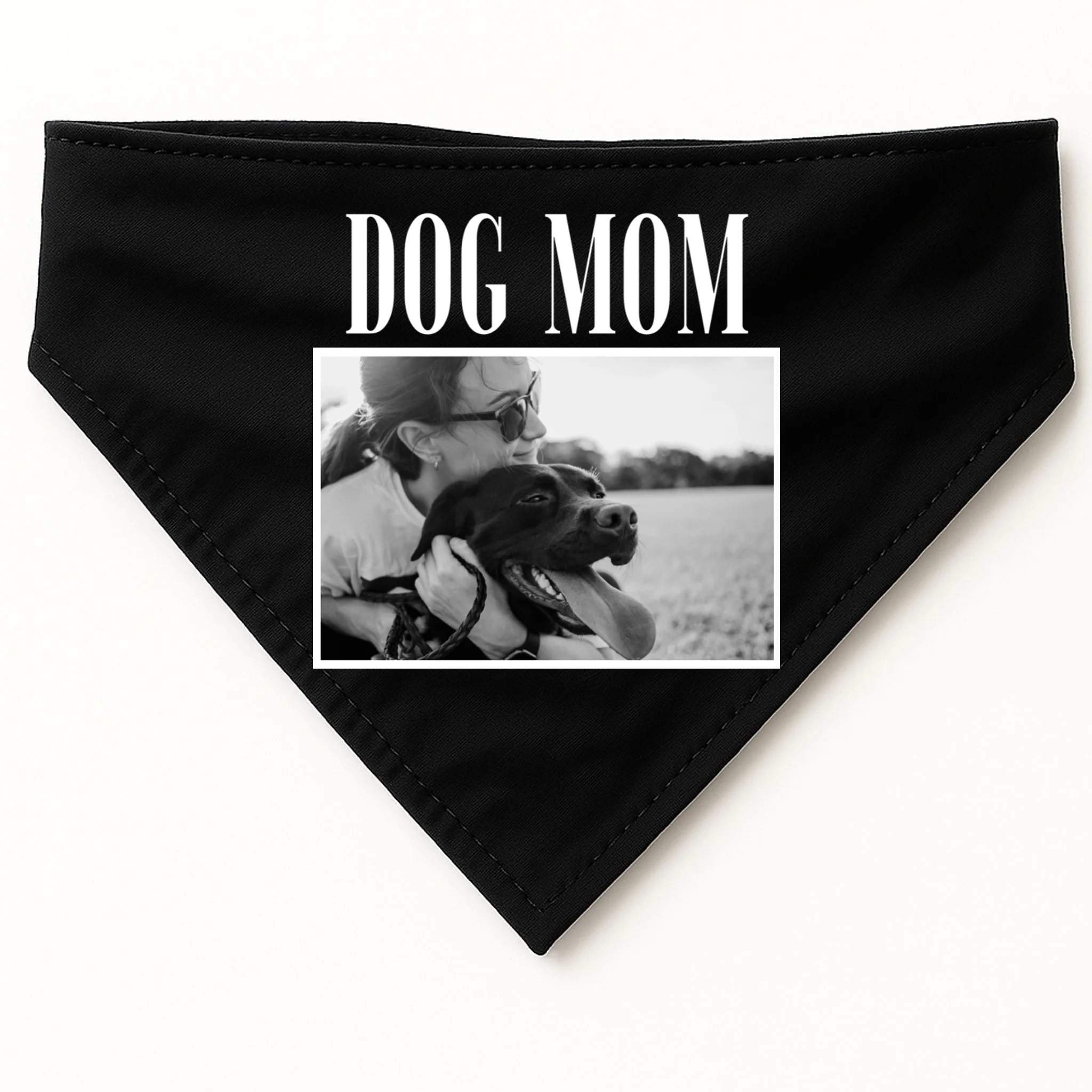 Dog Mom Custom Photo Gift Dog Bandana - Front