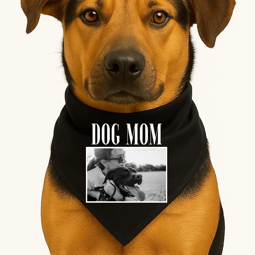 Dog Mom Custom Photo Gift Dog Bandana - Front 1