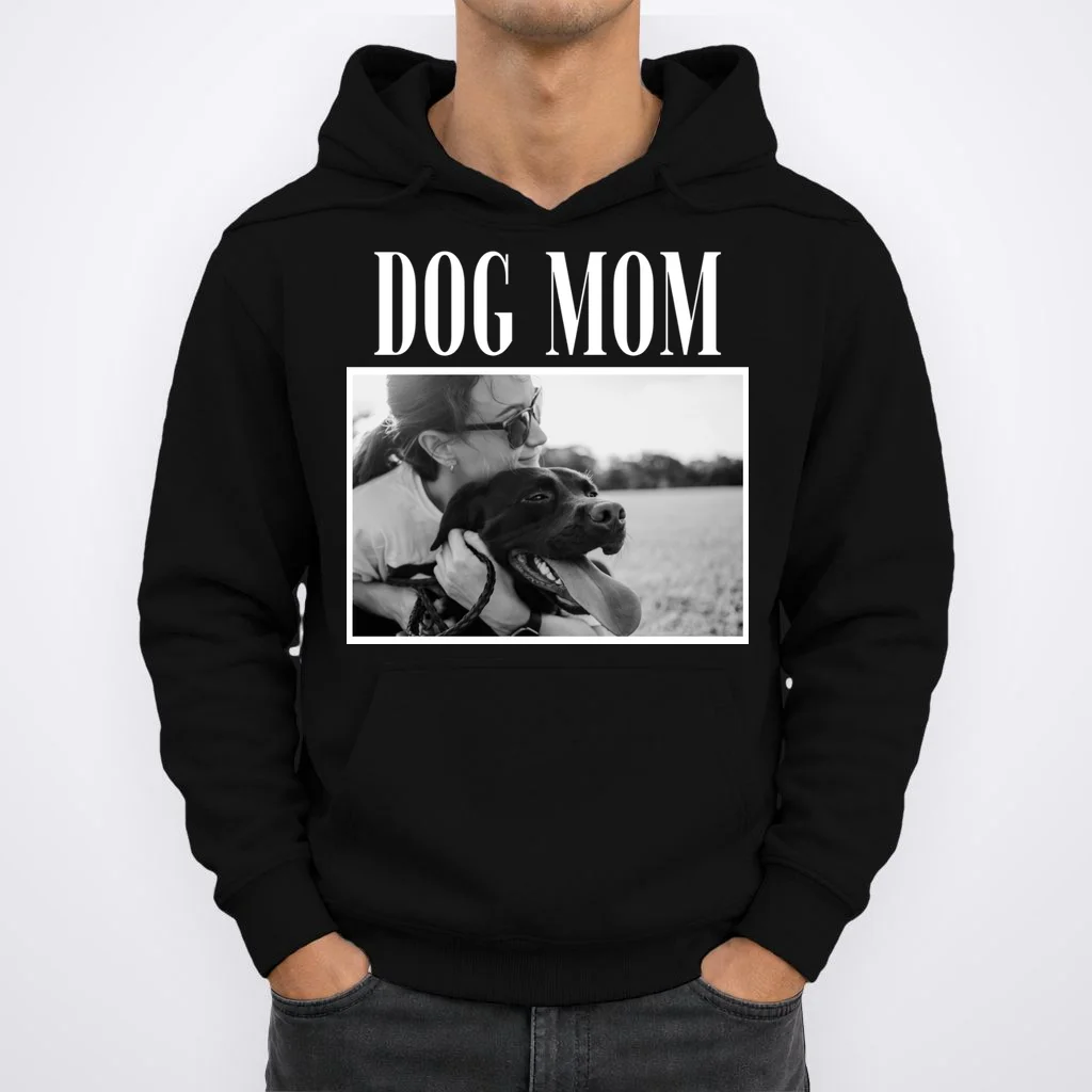 Dog Mom Custom Photo Gift Hoodie - Front 1