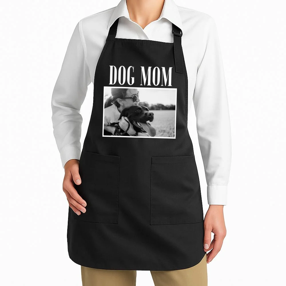 Dog Mom Custom Photo Gift Apron - Front 1