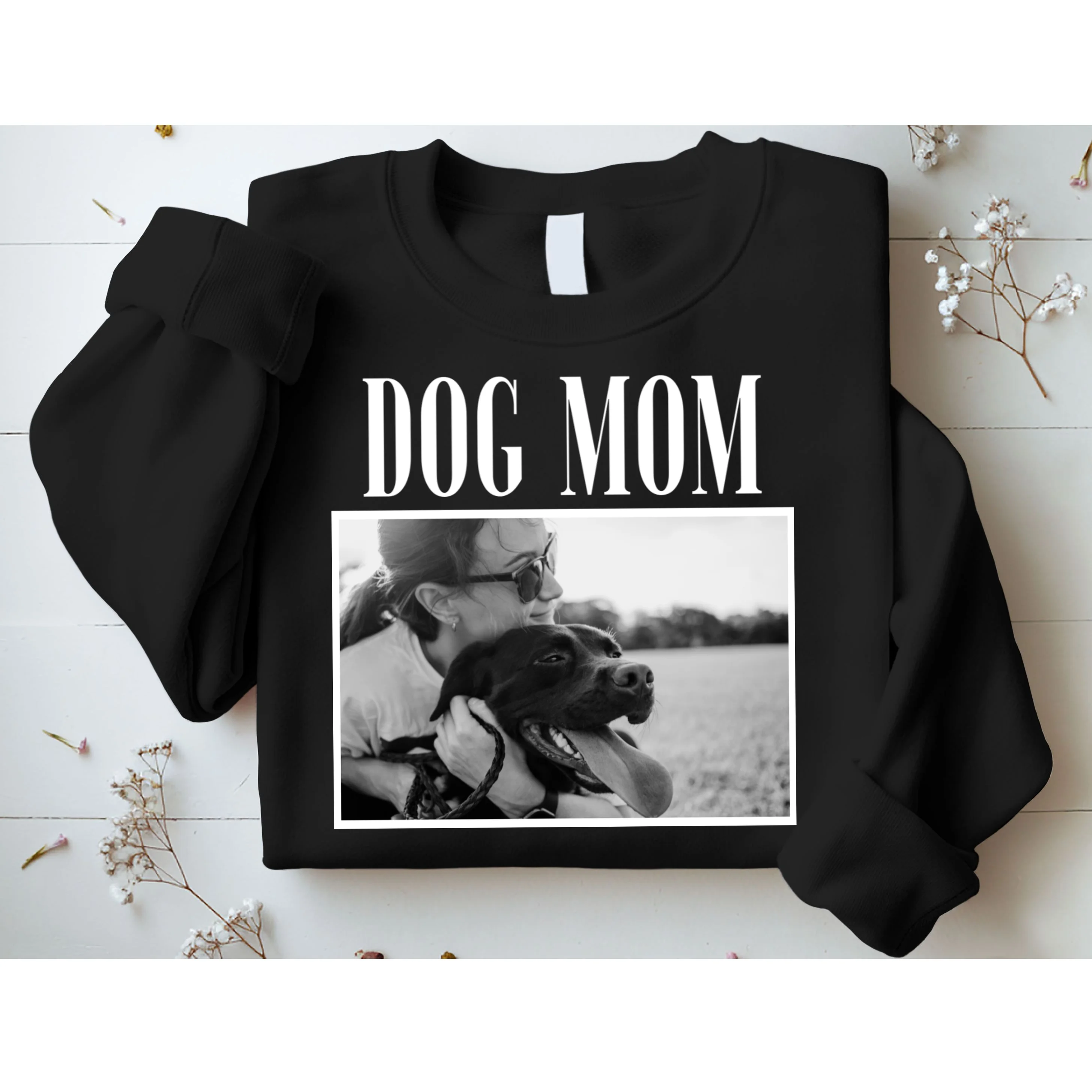 Dog Mom Custom Photo Gift Sweatshirt - Front 1