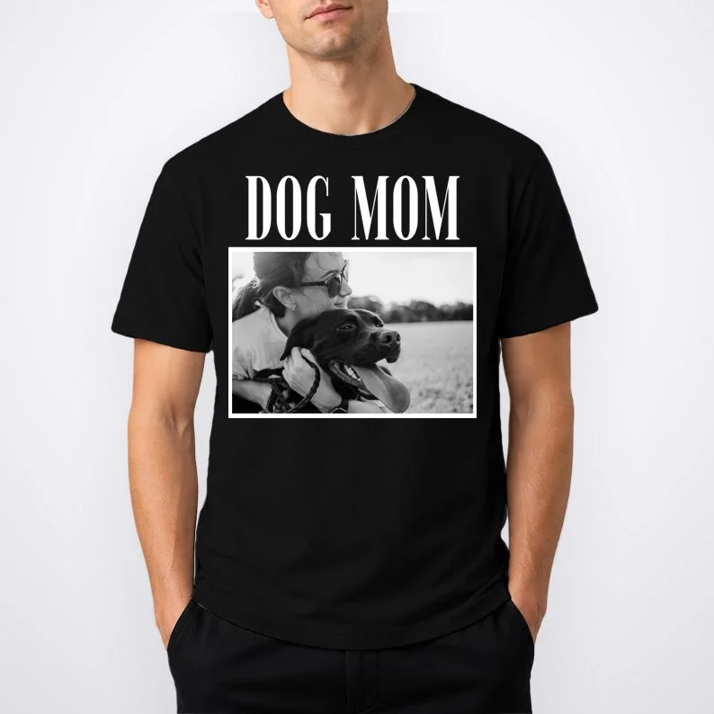 Dog Mom Custom Photo Gift T-Shirt - Front 1