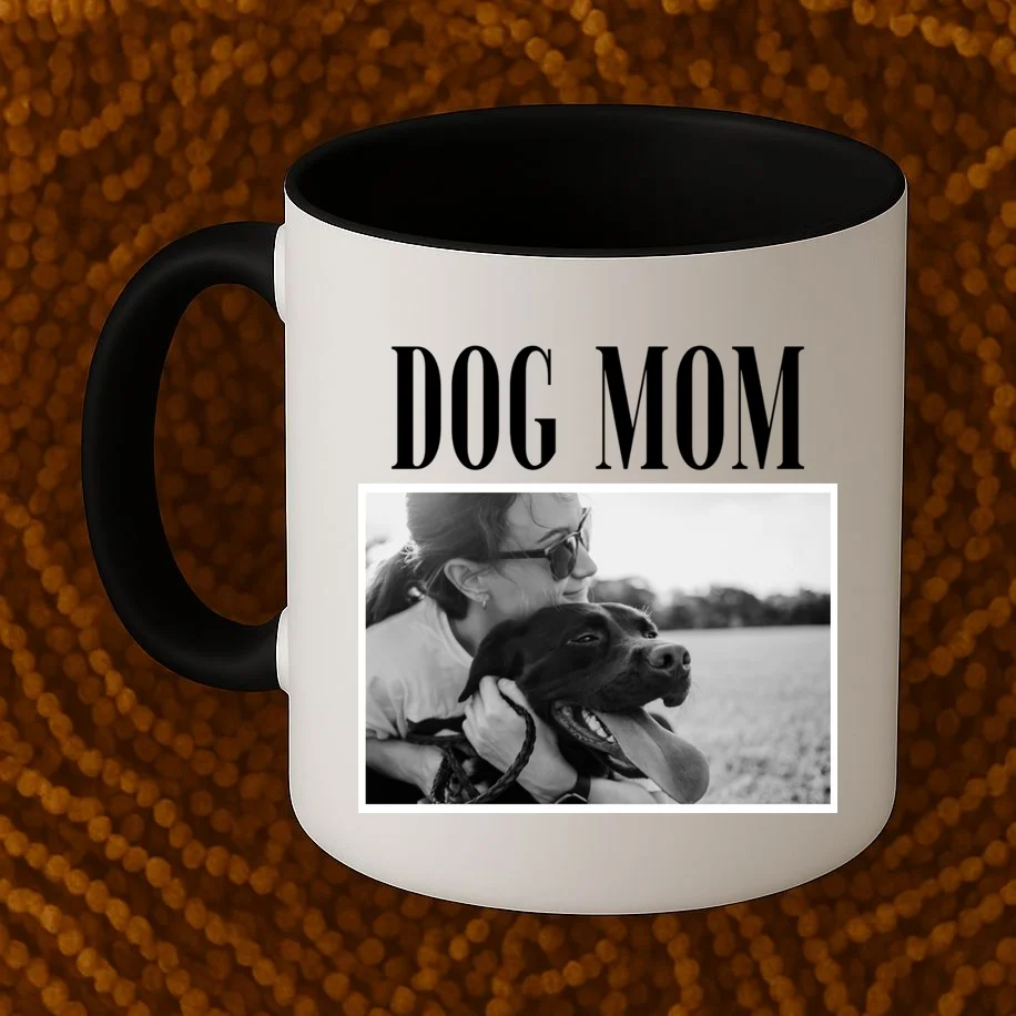 Dog Mom Custom Photo Gift Coffee Mug - Front 1