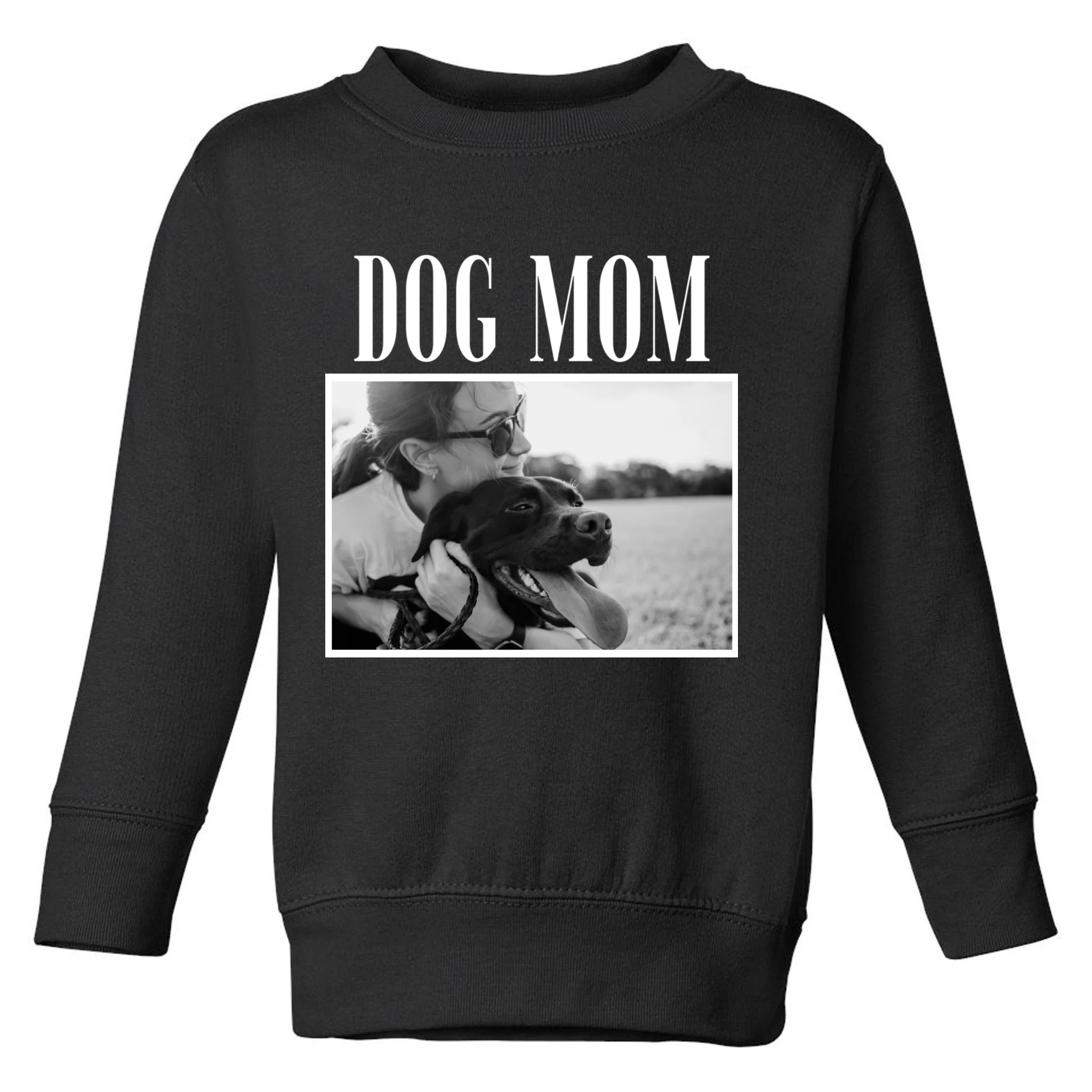 Dog Mom Custom Photo Gift Toddler Sweatshirt - Front