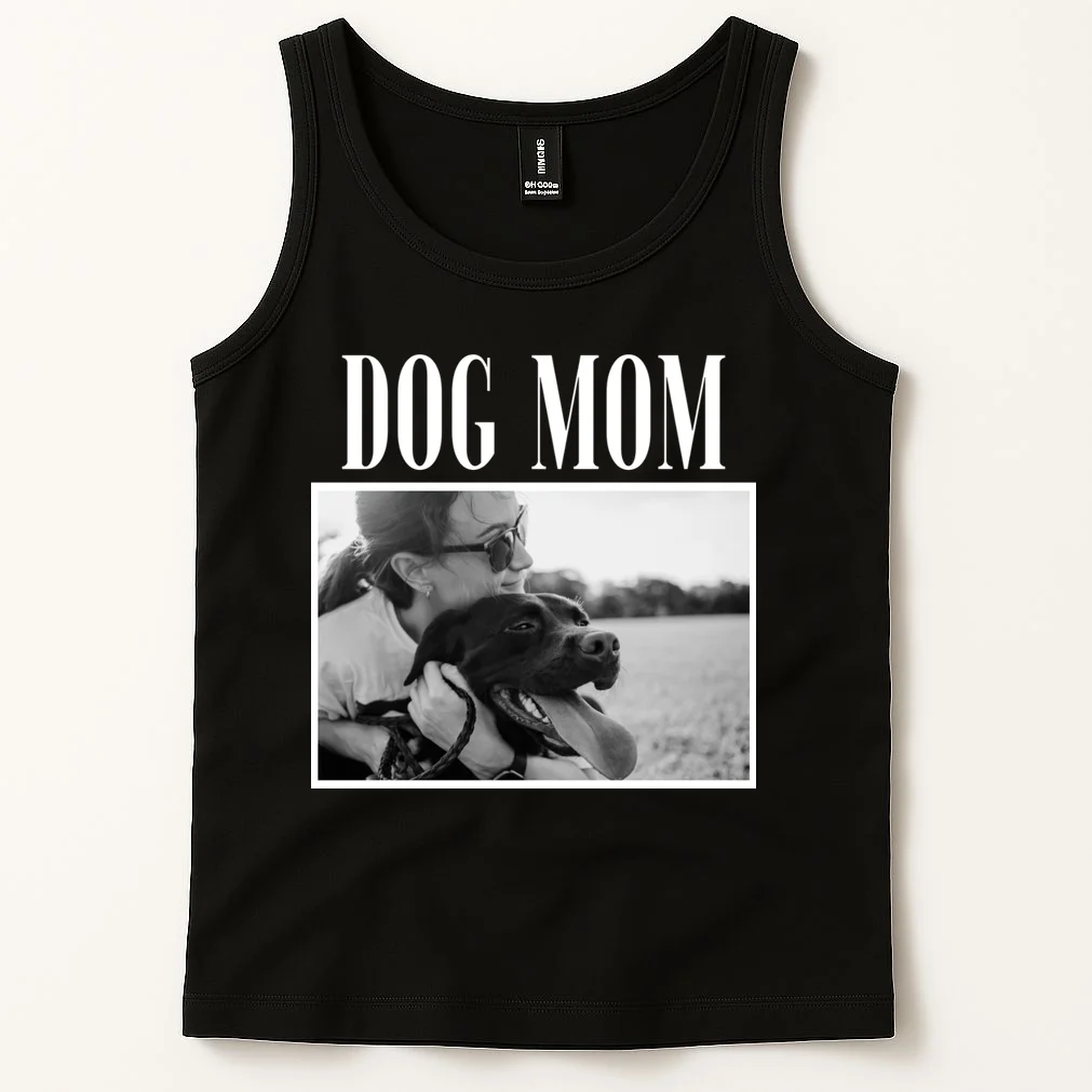 Dog Mom Custom Photo Gift Tank Top - Front 1