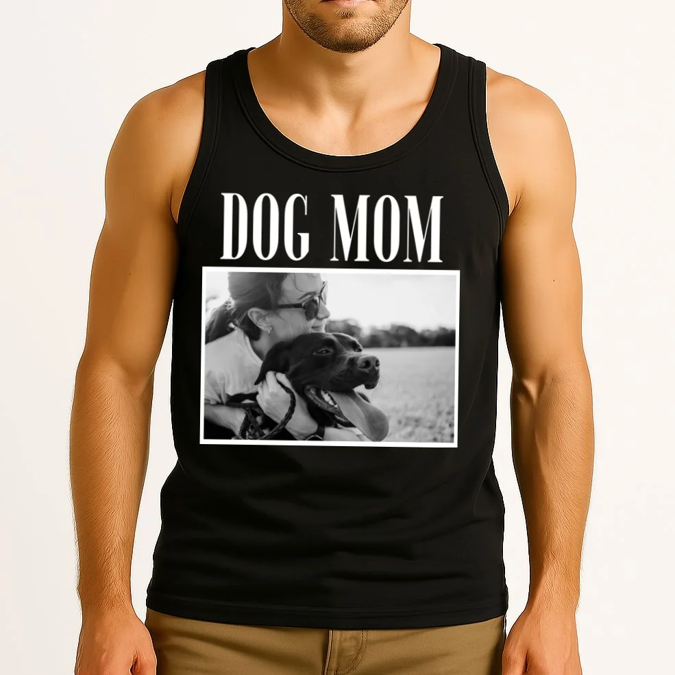 Dog Mom Custom Photo Gift Tank Top - Front 2