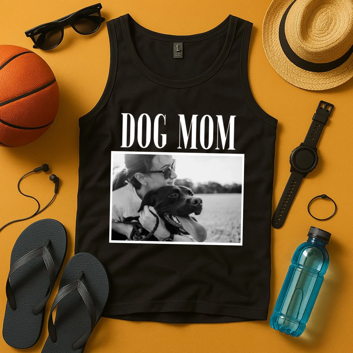 Dog Mom Custom Photo Gift Tank Top - Front 3
