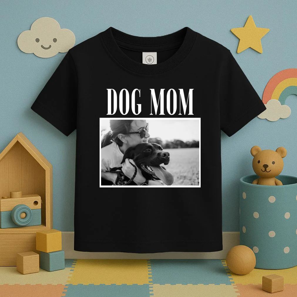 Dog Mom Custom Photo Gift Toddler T-Shirt - Front 2