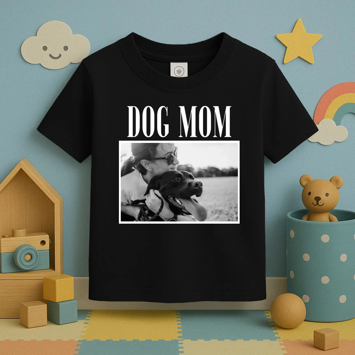 Dog Mom Custom Photo Gift Toddler T-Shirt - Front 2