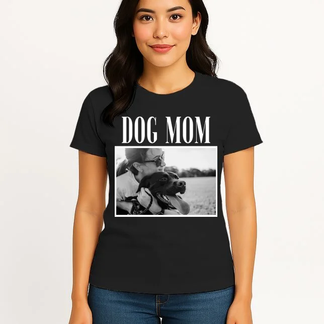 Dog Mom Custom Photo Gift Women's T-Shirt - Front 3