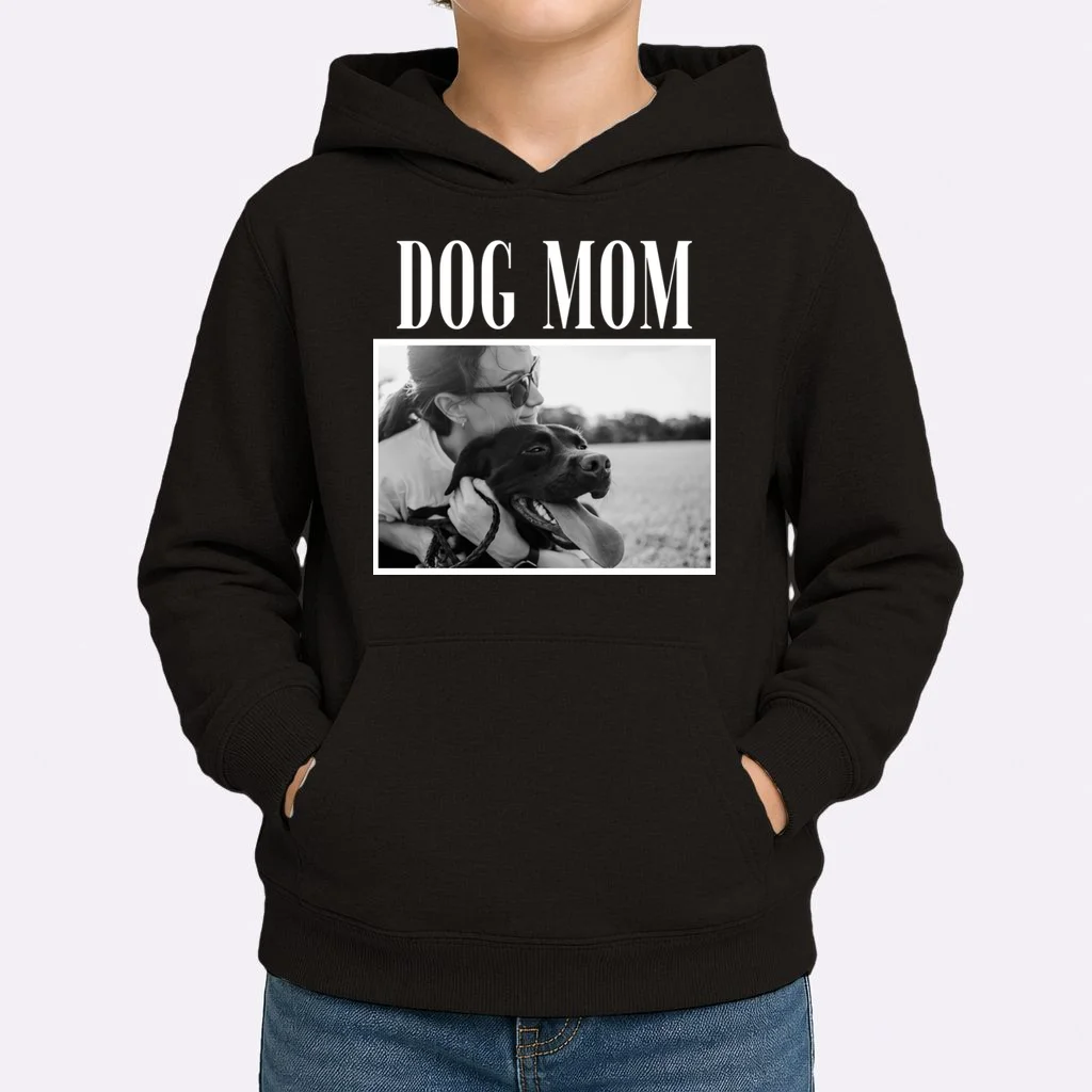 Dog Mom Custom Photo Gift Kids Hoodie - Front 1