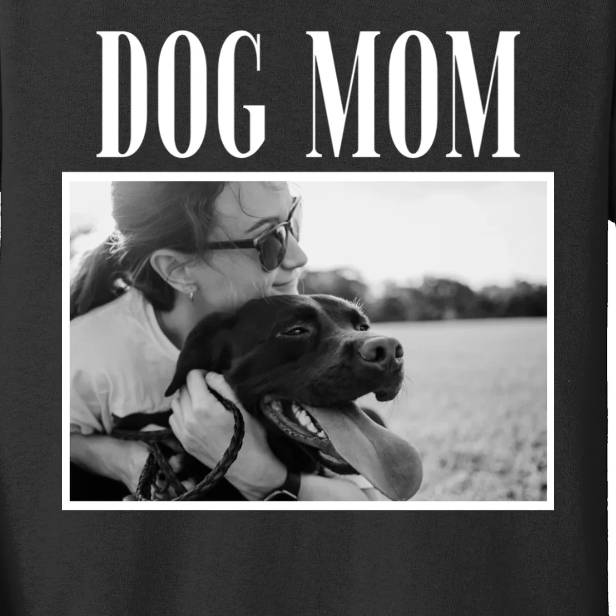 Dog Mom Custom Photo Gift Kids Long Sleeve Shirt - Front - Close-up