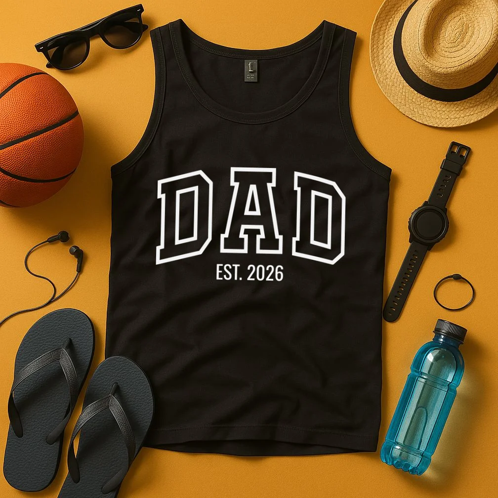 DAD New Dad Custom Tank Top - Front 3