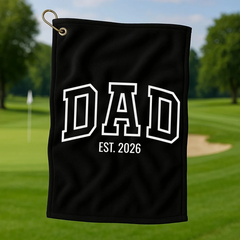 DAD New Dad Custom Golf Towel - Front 1