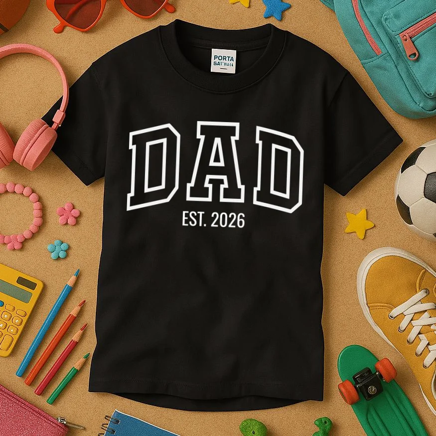 DAD New Dad Custom Kids T-Shirt - Front 2