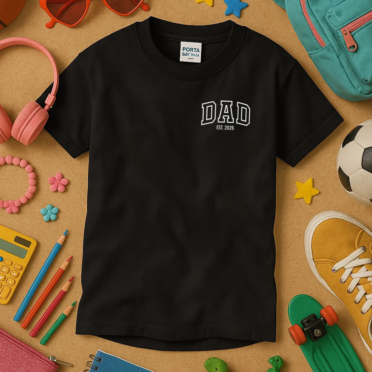 DAD New Dad Custom Kids T-Shirt - Front 2