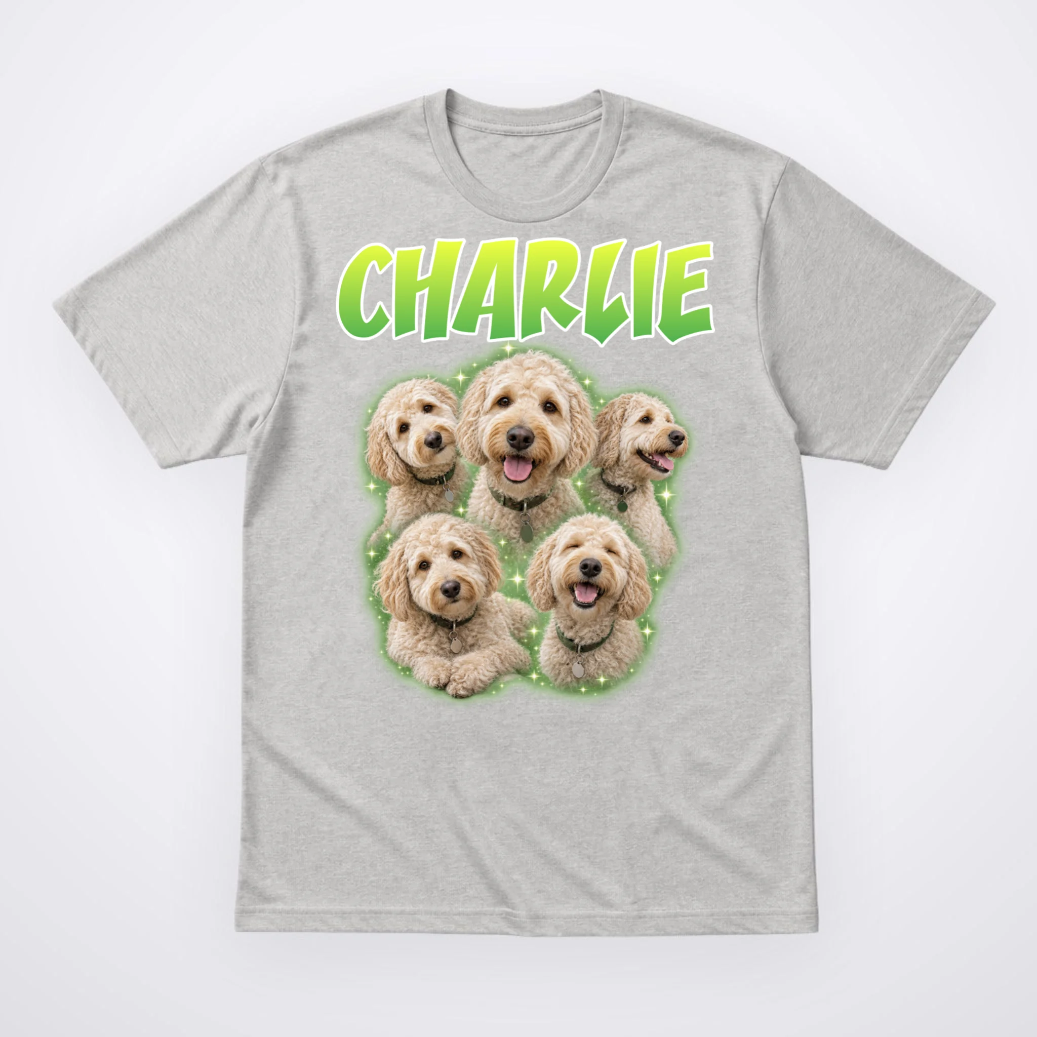 Dog Portrait Personalized Photo Custom Gift - Dog Lover Gift For Pet Owners Men's T-Shirt - Front
