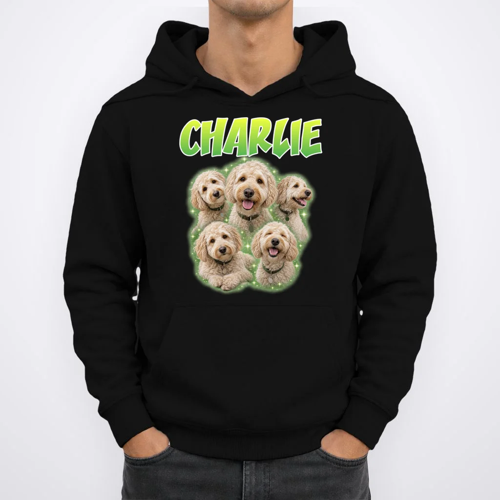 Dog Portrait Personalized Photo Custom Gift  - Dog Lover Gift For Pet Owners Men's Hoodie - Front 1