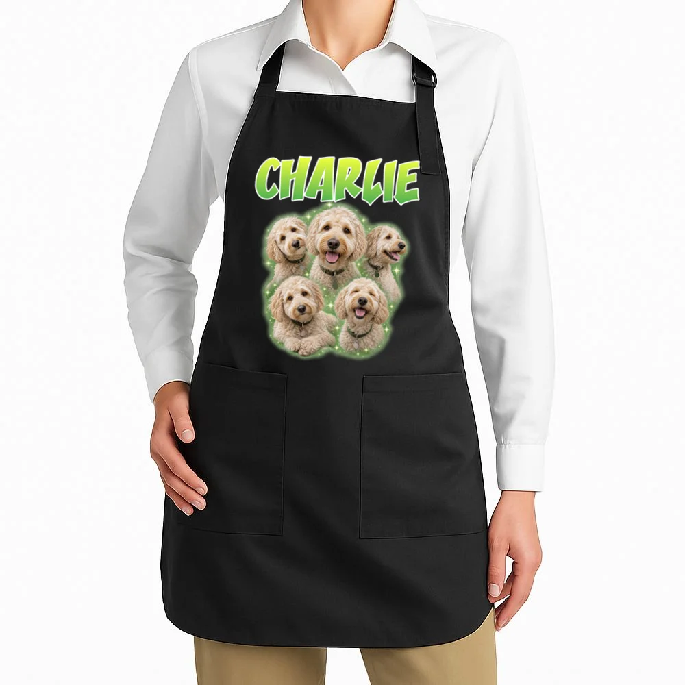 Dog Portrait Personalized Photo Custom Gift  - Dog Lover Gift For Pet Owners Apron - Front 1