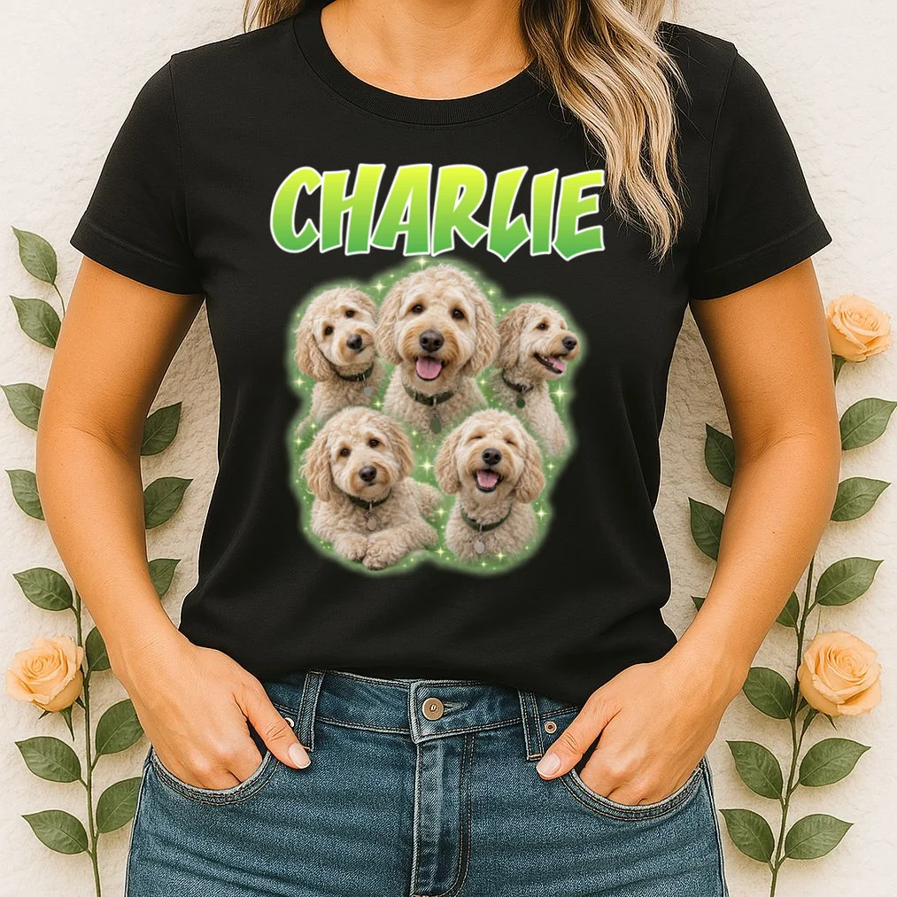 Dog Portrait Personalized Photo Custom Gift  - Dog Lover Gift For Pet Owners Women's T-Shirt - Front 1