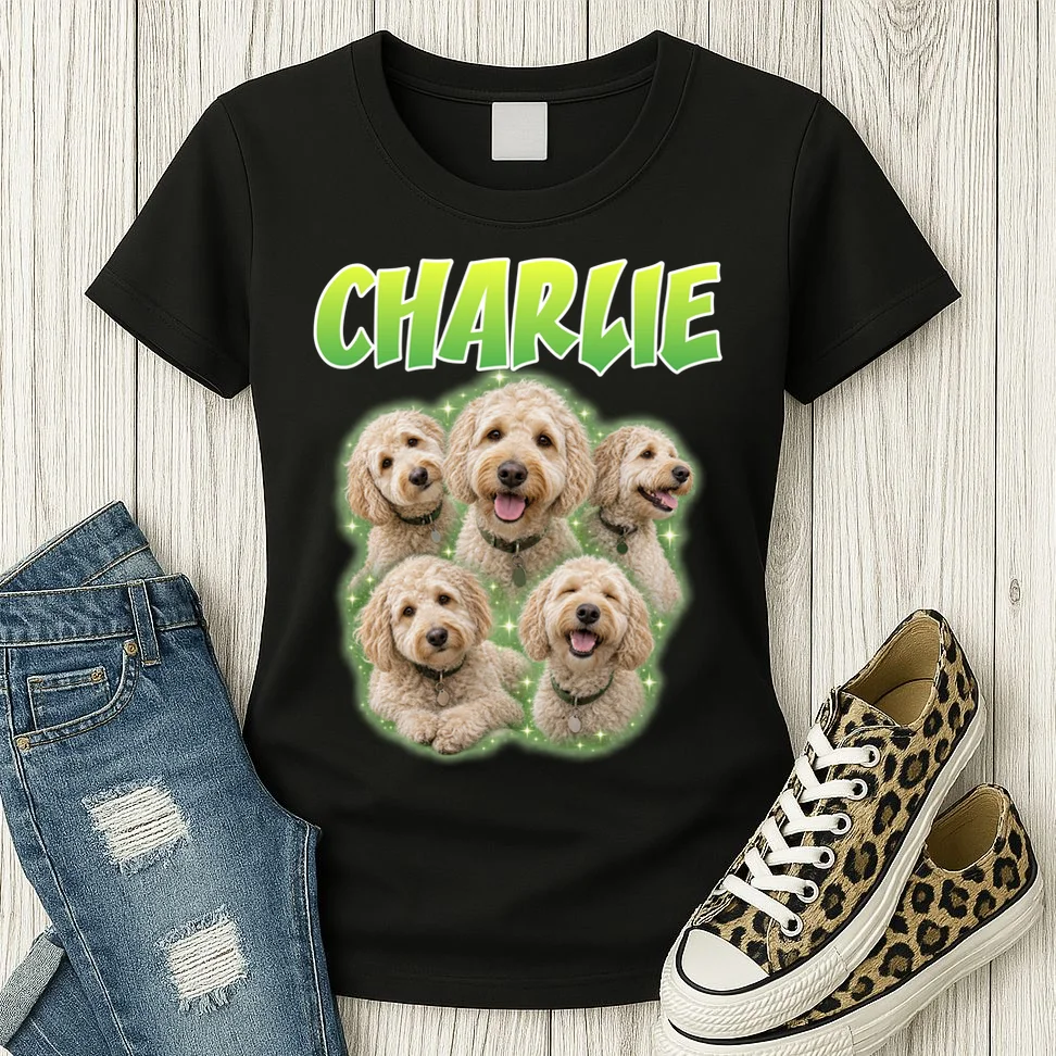 Dog Portrait Personalized Photo Custom Gift  - Dog Lover Gift For Pet Owners Women's T-Shirt - Front 2