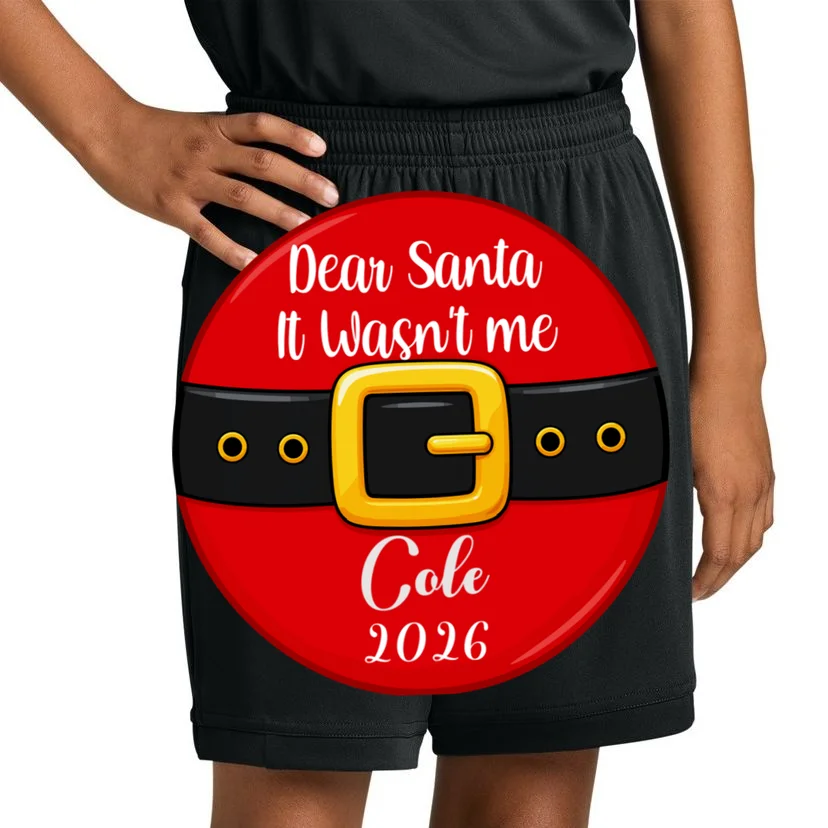 Custom Dear Santa Christmas Belt | Funny Santa Claus Holiday Design Kids Shorts - Front 1