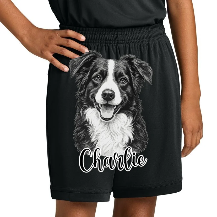 Dog Sketch Portrait Personalized Photo Custom Gift - Hand Drawn Pet Portrait Design Kids Shorts - Front 1