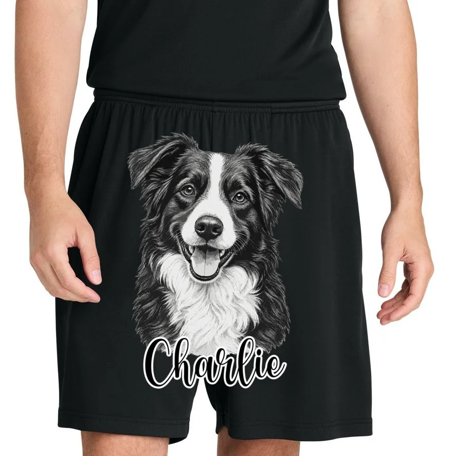Dog Sketch Portrait Personalized Photo Custom Gift - Hand Drawn Pet Portrait Design Men's Shorts - Front 1