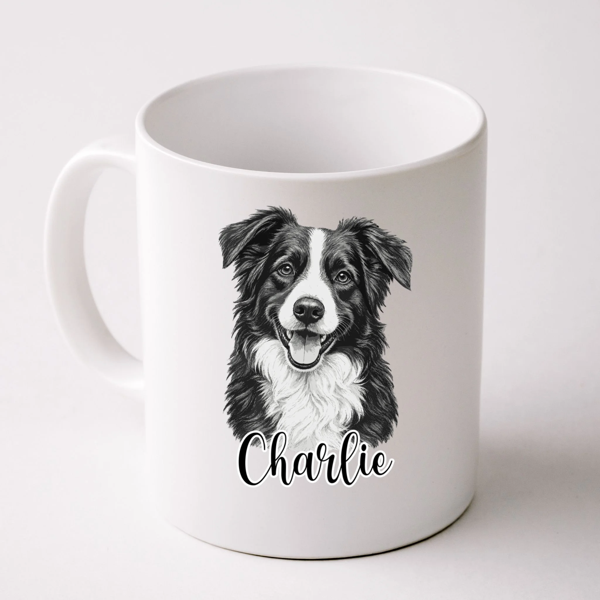 Dog Sketch Portrait Personalized Photo Custom Gift - Hand Drawn Pet Portrait Design Mug Front