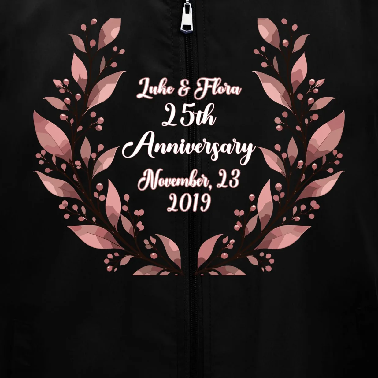 Elegant Blush Floral 25th Anniversary Celebration Men's Vest - Front - Close-up