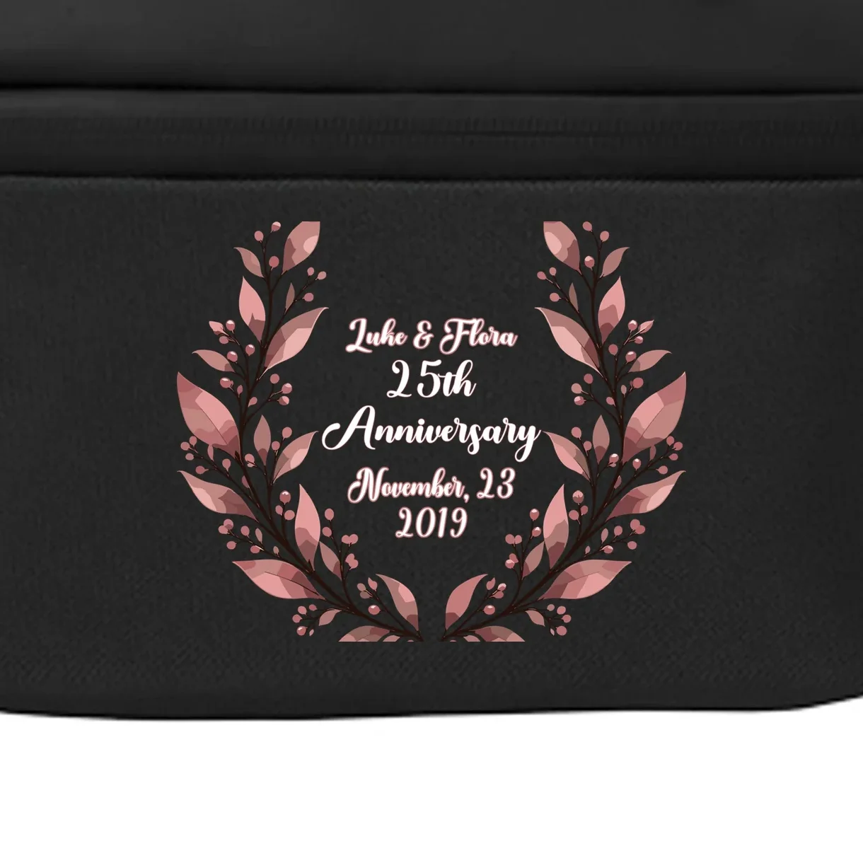 Elegant Blush Floral 25th Anniversary Celebration Crossbody - Front - Close-up