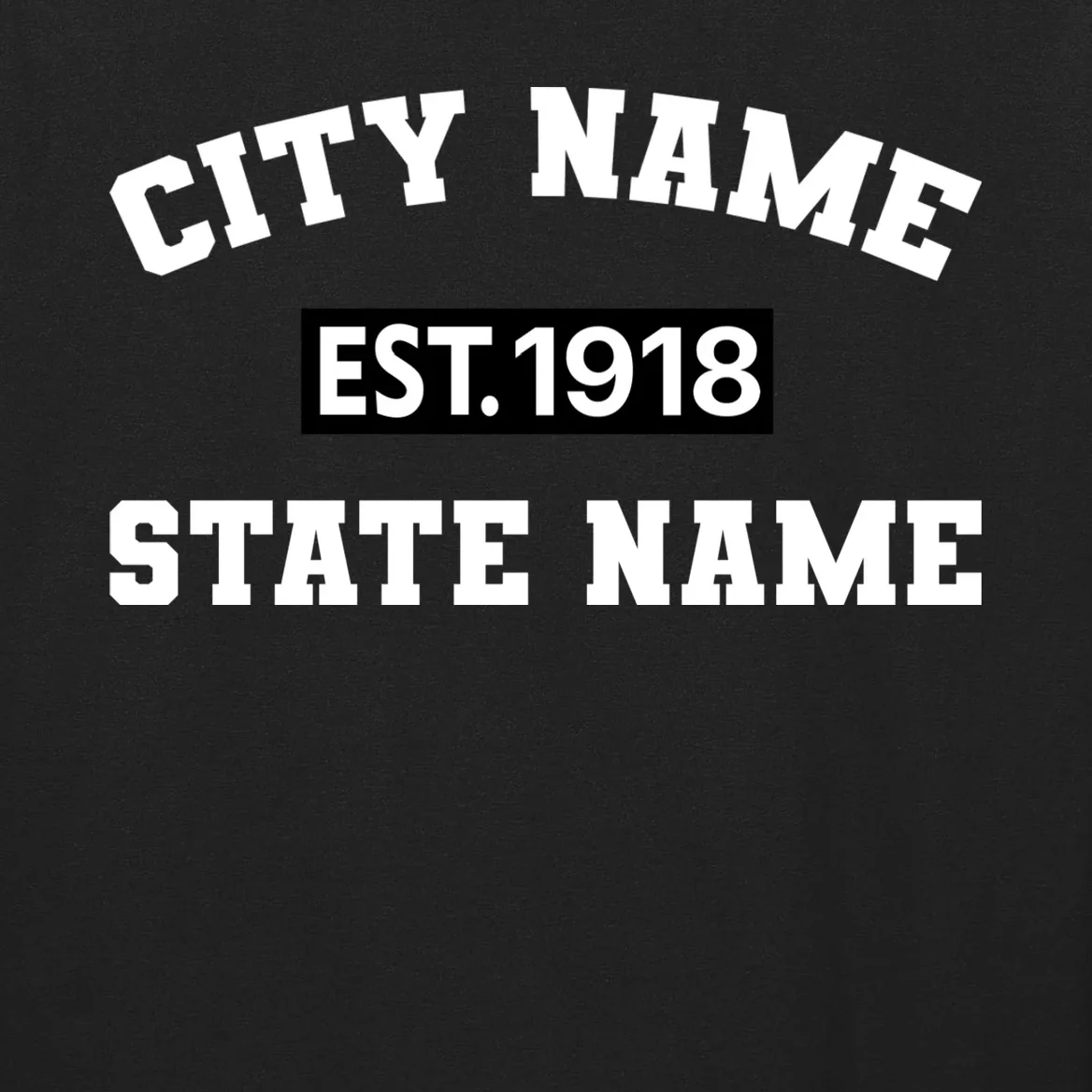 Custom City State Classic Vintage Est Year Customizable Men's Long Sleeve Shirt - Front - Close-up