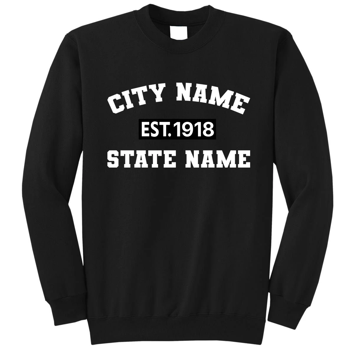 Custom City State Classic Vintage Est Year Customizable Men's Sweatshirt - Front