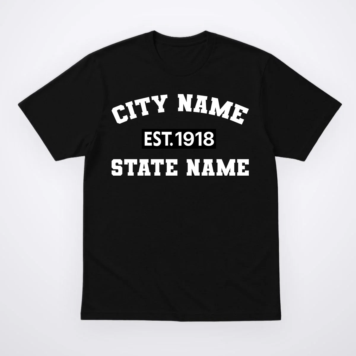Custom City State Classic Vintage Est Year Customizable Men's T-Shirt - Front