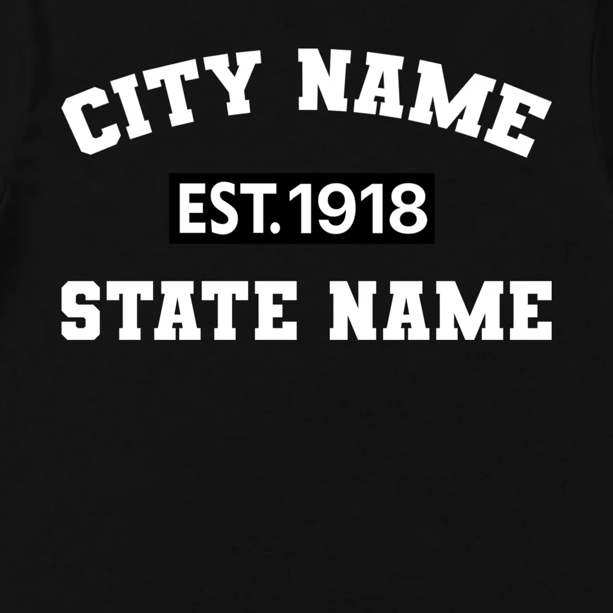Custom City State Classic Vintage Est Year Customizable Men's T-Shirt - Front - Close-up