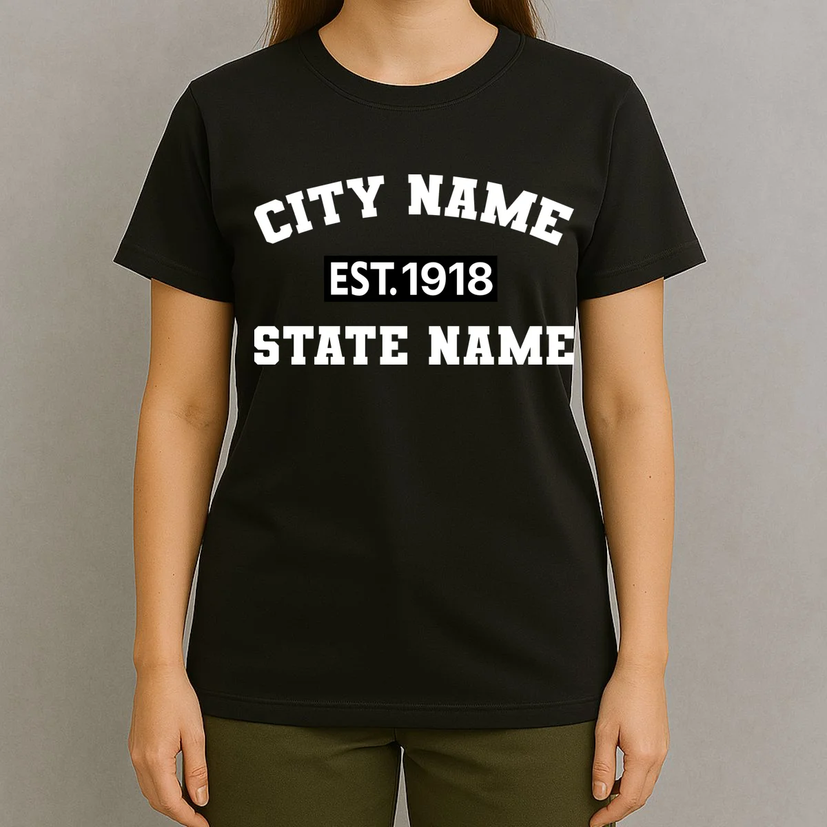 Custom City State Classic Vintage Est Year Customizable T-Shirt - Front 4