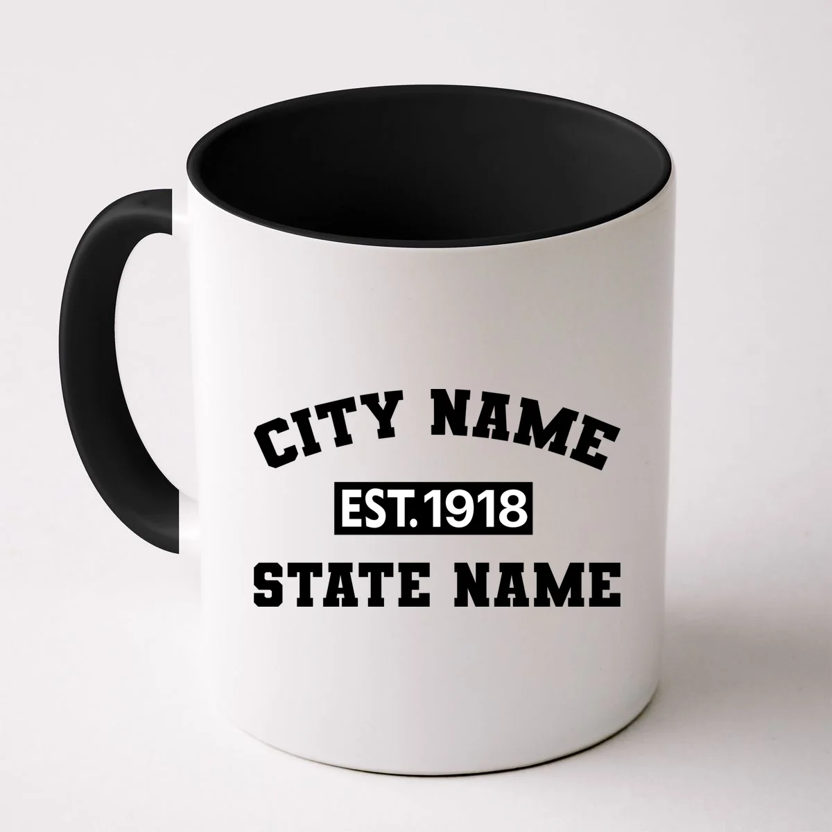 Custom City State Classic Vintage Est Year Customizable Coffee Mug - Front