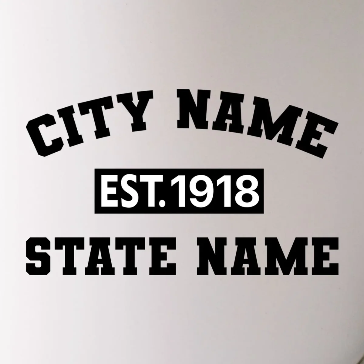 Custom City State Classic Vintage Est Year Customizable Mug - Front - Close-up