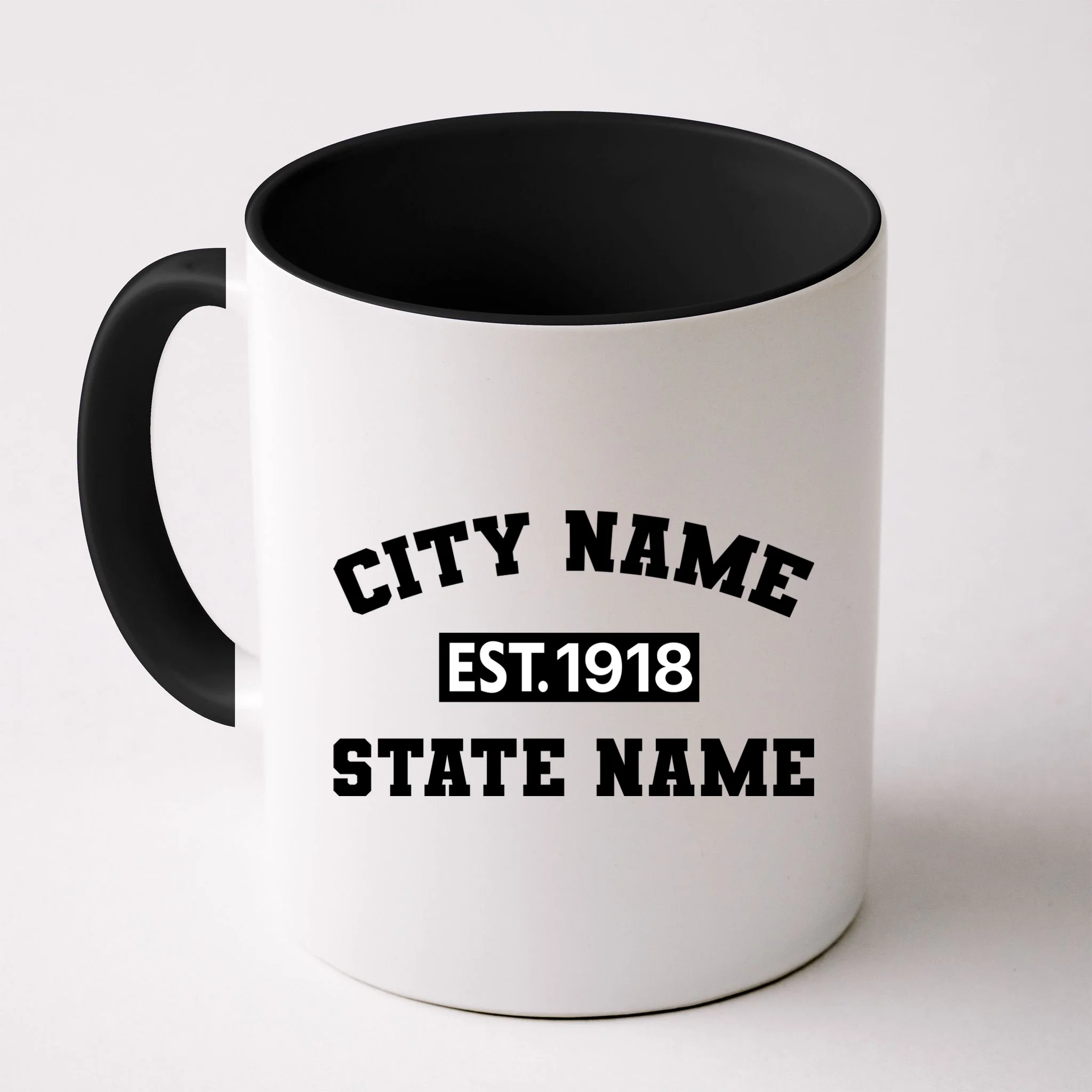 Custom City State Classic Vintage Est Year Customizable Mug - Front