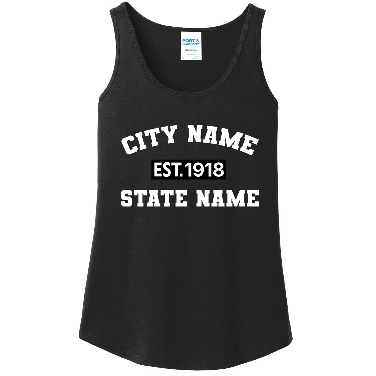 Custom City State Classic Vintage Est Year Customizable Women's Tank Top - Front