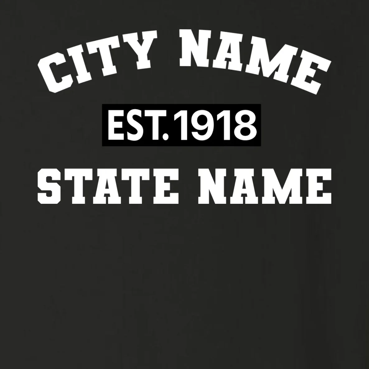 Custom City State Classic Vintage Est Year Customizable Toddler Long Sleeve Shirt - Front - Close-up