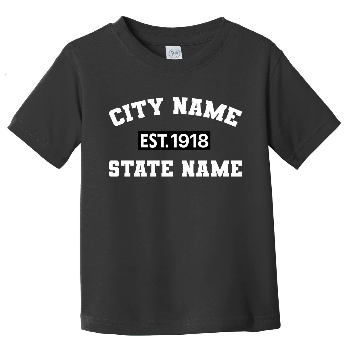 Custom City State Classic Vintage Est Year Customizable Toddler T-Shirt - Front