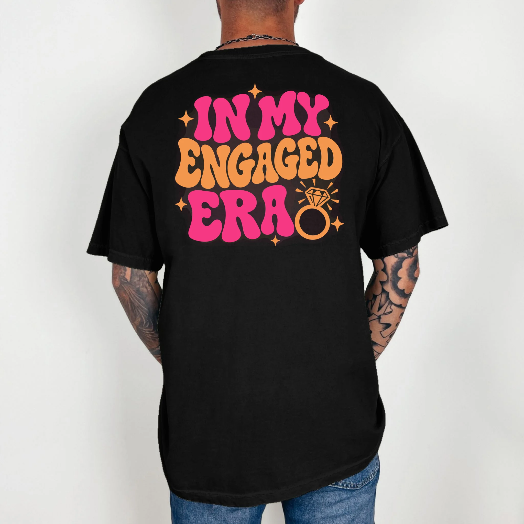 Engaged Era Personalized Future Mrs. Custom Gift - Future Mrs. Ring Design Comfort Colors Unisex T-Shirt - Back 2
