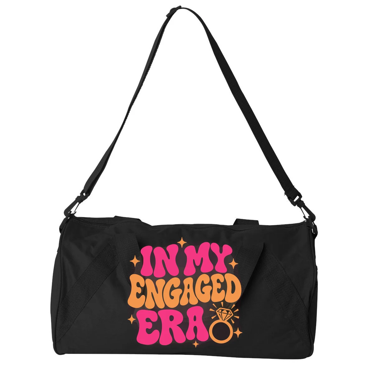 Engaged Era Personalized Future Mrs. Custom Gift - Future Mrs. Ring Design Duffel Bag - Back - Close-up