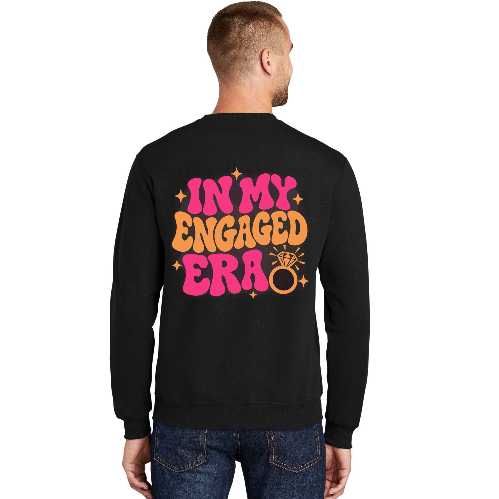 Engaged Era Personalized Future Mrs. Custom Gift - Future Mrs. Ring Design Men's Sweatshirt - Back