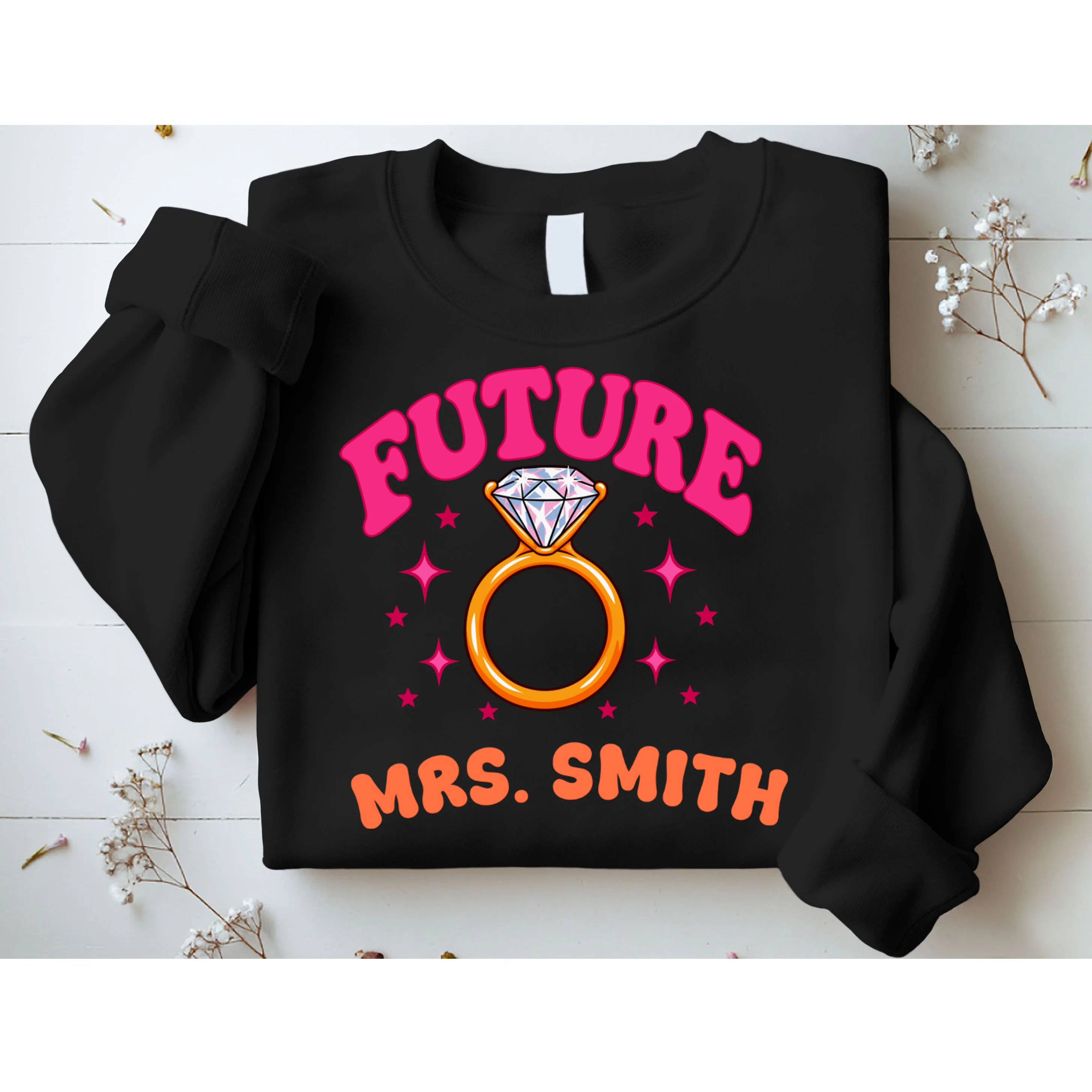 Engaged Era Personalized Future Mrs. Custom Gift - Future Mrs. Ring Design Men's Sweatshirt - Front 1