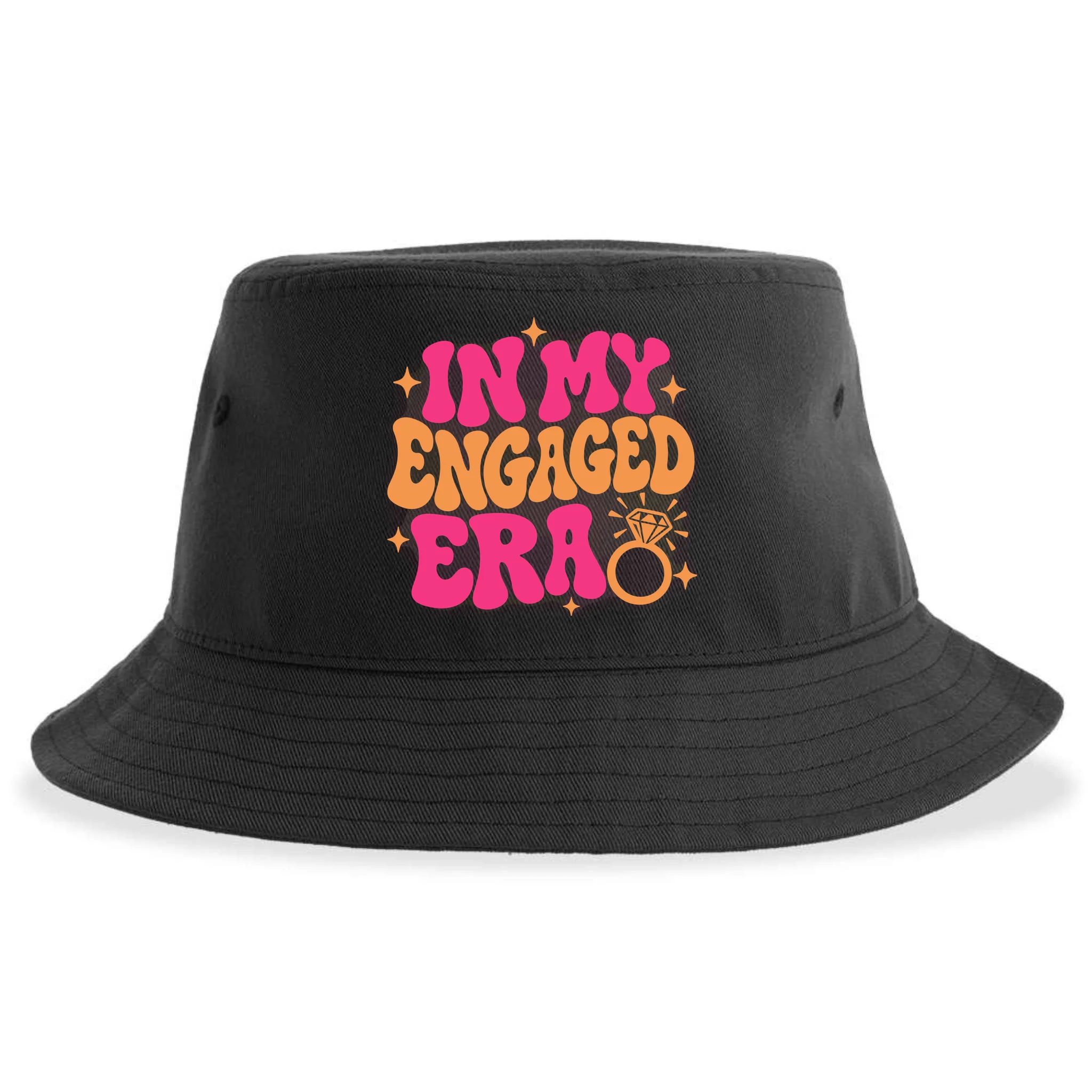 Engaged Era Personalized Future Mrs. Custom Gift - Future Mrs. Ring Design Bucket Hat - Back - Close-up