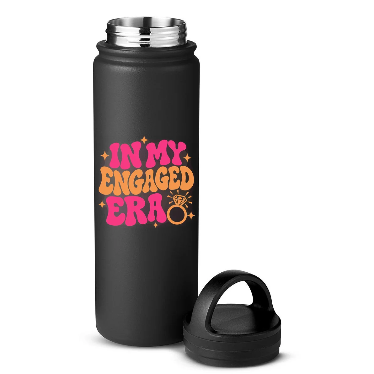 Engaged Era Personalized Future Mrs. Custom Gift - Future Mrs. Ring Design 24oz Water Bottle - Back - Close-up