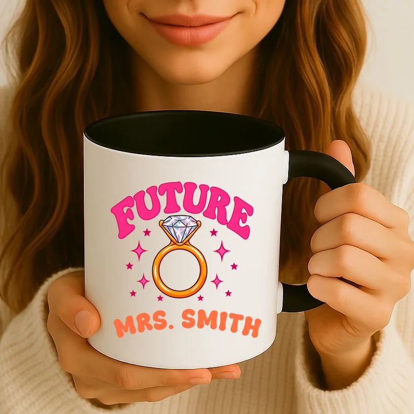 Engaged Era Personalized Future Mrs. Custom Gift - Future Mrs. Ring Design Mug - Front 2